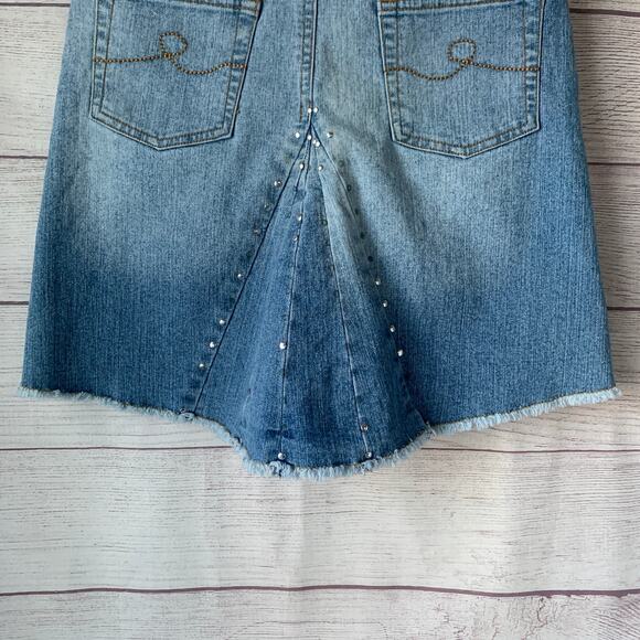 Route 66 Original Clothing Co Girls Denim Jean Skirt Studded Panel Back Size 8 - Picture 6 of 15